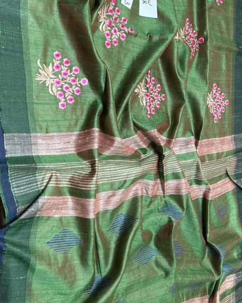 Raw Silk with Jamdhani Pallu
